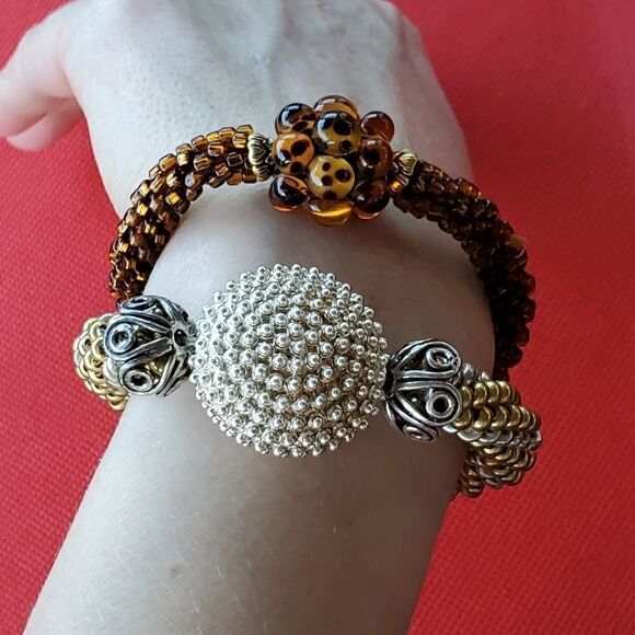 Set‎ of 2 beautiful Beaded Kumihimo Bracelets - Picture 2 of 12